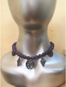 Бусы "Лунница" из натурального аметиста