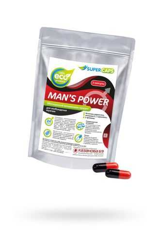 Капсулы для мужчин Man's Power+Lcamitin с гранулированным семенем - 10 капсул (0,35 гр.), Biological Technology Co.,