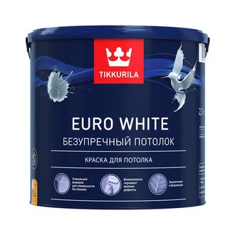 Краска Euro White, д/потолков Tikkurila белая