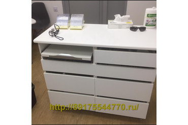 007 Комод для кабинета стоматологии.
Фасады МДФ белый глянец.
Сделано по индивидуальному заказу.