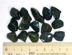 Гелиотроп, галтовка в ассортименте, Индия (14-20 мм, 2-3 г) №21453