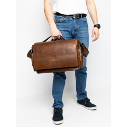 Кожаная мужская сумка Toara Premium brown (арт. 5058-63)
