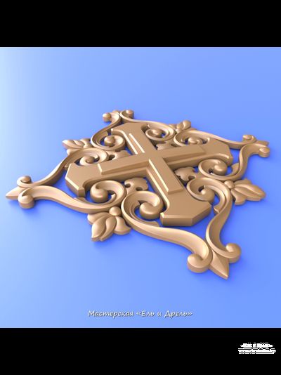 Резной крест, 3d-model 1