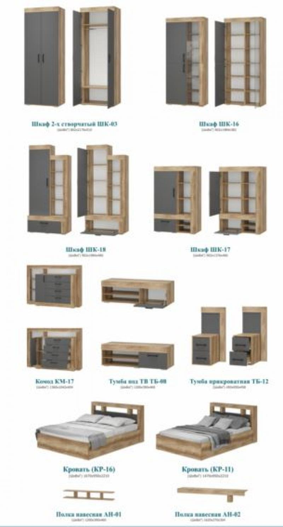 Спальный гарнитур Прима Каньон (Мебелони)