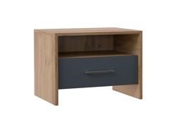 Спальня ЛИБЕРТИ - Тумба прикроватная с плитой 22 мм Дуб Крафт Золотой/Антрацит