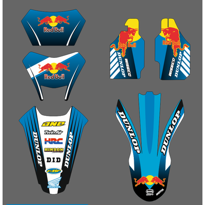 Наклейки на Honda XR 250 1999 2000 2001 2002 2003 2004 2005 2006 2007 #1251 синий