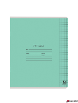 Тетрадь 12 л. ЮНЛАНДИЯ КЛАССИЧЕСКАЯ, клетка, обложка картон, ЗЕЛЕНАЯ. 105638