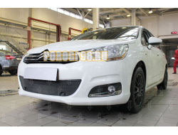 Защита радиатора Citroen C4 HB 2011-2016 с парктроником black