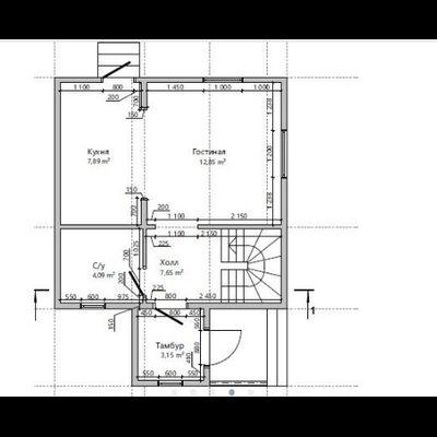 Двухэтажный каркасный дом с двумя спальнями 49м² (SK80)