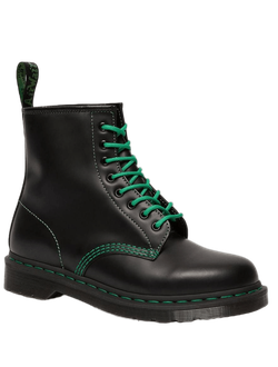 Обувь Dr Martens 1460 Black Smooth Contrast Green Stitch