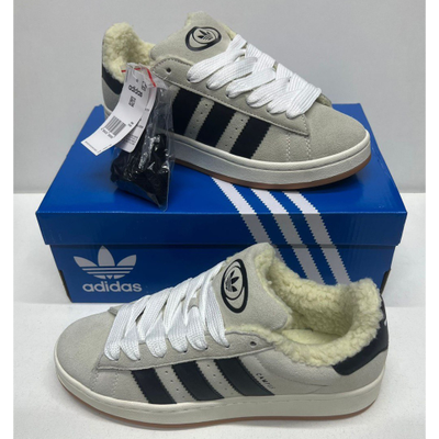 Adidas Campus 00s Crystal White Core Black с мехом