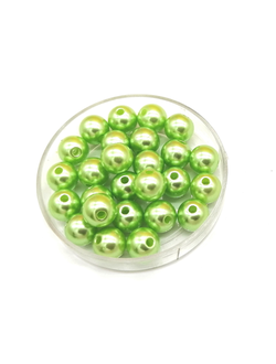 Бусины пластиковые под жемчуг 8 мм, цвет зеленый