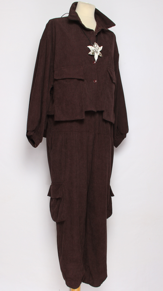 Костюм Бохо "КРУПНЫЙ ВЕЛЬВЕТ КАРМАНЫ" шоколад р.42-48