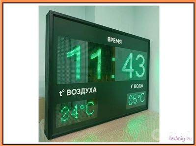 Табло с температурой воздуха и воды