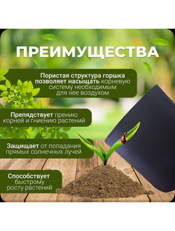 Кашпо мешок садовое 15 л. Умный тканевый горшок Гроубэг