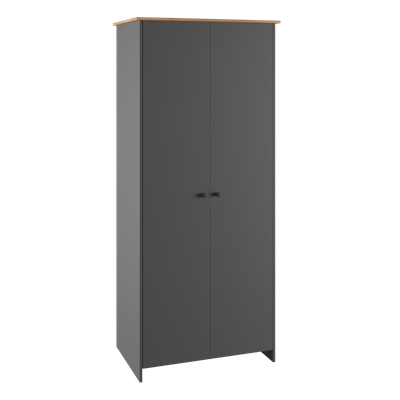 Теодора Шкаф 2Д Графит/Дуб крафт