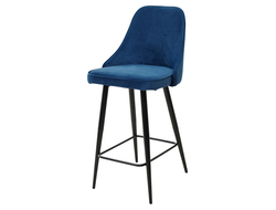 Полубарный стул NEPAL-PB СИНИЙ #29, велюр/ черный каркас (H=68cm) М-City