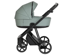 Коляска 2в1 Roan Sol кожа Misti Mint/Grey (руч. Серый)