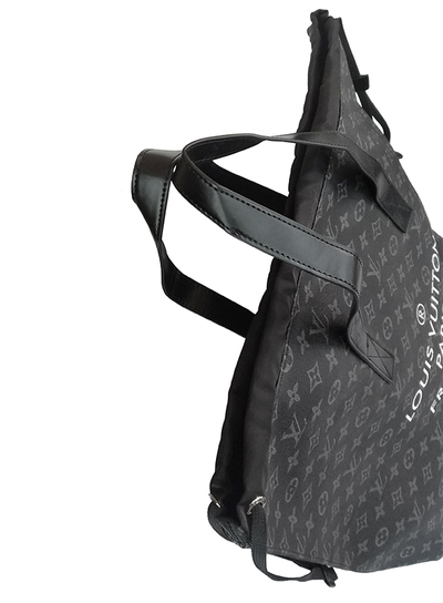 (АРТИКУЛ: 9291/1 ) СУМКА ЖЕНСКАЯ, БОЛЬШАЯ (XXL) , КАНВАС, ЧЕРНАЯ С СЕРЫМ РИСУНКОМ, С КОСМЕТИЧКОЙ