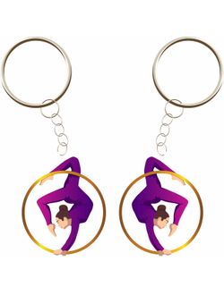 БРЕЛОК ВОЗДУШНАЯ ГИМНАСТКА  (МЕТАЛЛИЧЕСКИЙ ПЛОСКИЙ ДВУСТОРОННИЙ)