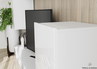 Лира гостиная МДФ белый глянец