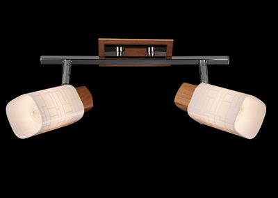 Настенный светильник Спот Savier хром/светлое дерево 2хЕ14 Арт:620089