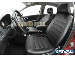 Авточехлы Rival задняя спинка 40/60, рисунок Строчка для Volkswagen Polo V Sd 2009-2020