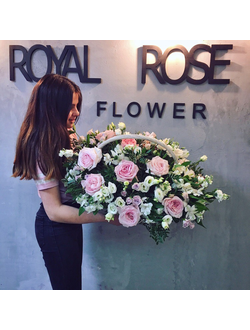 Огромная корзина "Розовые облака"