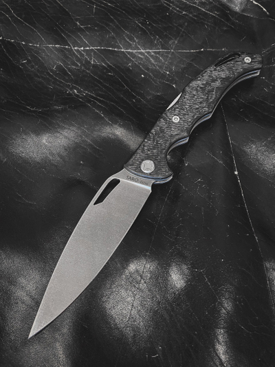 Складной нож Кайман EVO сталь ELMAX, хаотичный карбон