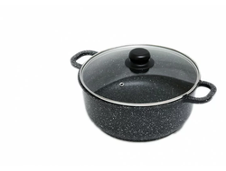 Кастрюля алюминиевая с антипригарным покрытием с стеклянной крышкой 3л "ОРИОН (1603-04-10)