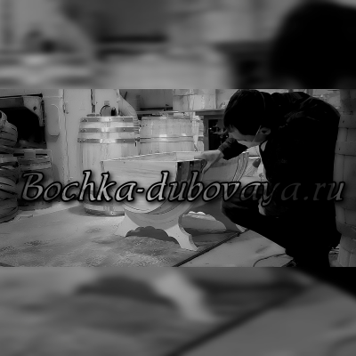 Стол бочка покрытый под дуб