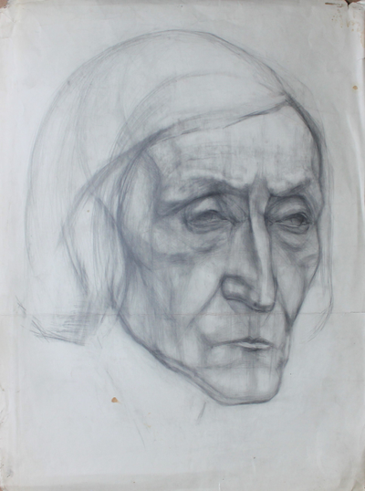 "Натурщица" бумага карандаш 1969 год