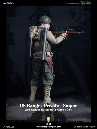 Рядовой Дэниэл Джексон (Спасти рядового Райана) - Коллекционная ФИГУРКА 1/6 scale US Ranger private sniper 2nd Ranger Battalion  france  1944 (FP003A) - Facepoolfigure