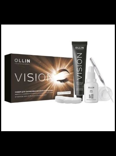 OLLIN Vision Набор для окрашивания бровей и ресниц СВЕТЛО-КОРИЧНЕВЫЙ (Оллин Вижн)