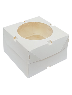 Коробка на 4 капкейка с/о ПРО (белая), 160*160*100мм