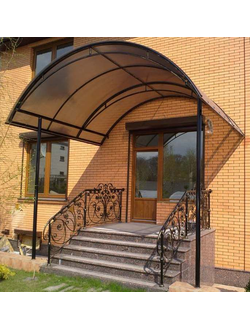 Металлический козырек-навес над входом арочный с поликарбонатом (артикул МКС16)