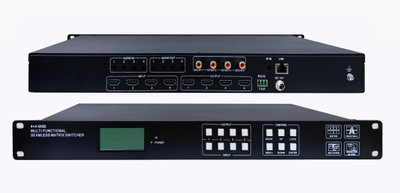 DE-SMXB44 4 HDMI 2.0 Бесшовная матрица. Управление RS-232, Web клиент. Пульт.