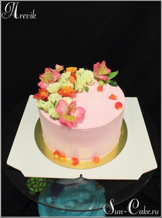 Торт с цветами, без мастики. (3 кг.)