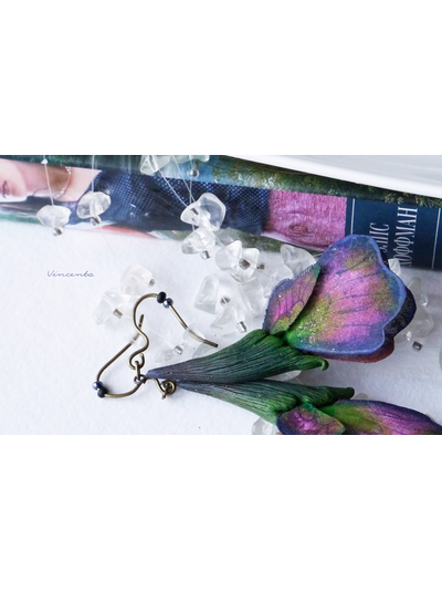 Волшебные серьги "Крылышки Луговых Фей" (необычные серьги в эльфийском стиле)