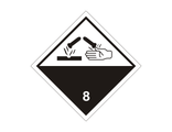 Знак опасности «8 класс опасности. Коррозионные вещества» для маркировки опасных грузов