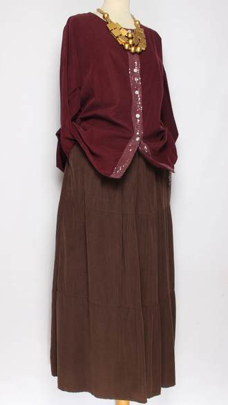 Рубашка "Вельвет пайетки"винный до р.52