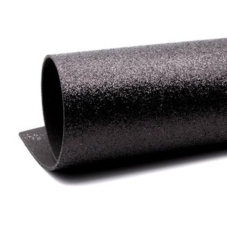 Глиттерный фоамиран, черный, 50*50 см, толщина 2 мм