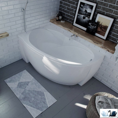 Акриловая ванна Aquatek Бетта 150х95 BET150-0000067, левая в интерьере. Стиль Лофт