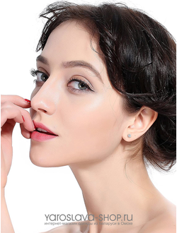 АЛ-221.  Серьги пусеты стекло.