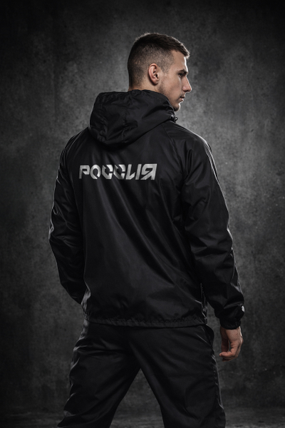 Ветрозащитный костюм на молнии "Россия" BRAVEGARD черный