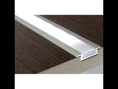 Профиль для светодиодной ленты врезной GAL-GLS-2000-7-22 (2м профиль+2м рассеиватель+2 заглушки+4 скобы с шурупами) 2000х22x7мм алюм/поликарб 523110