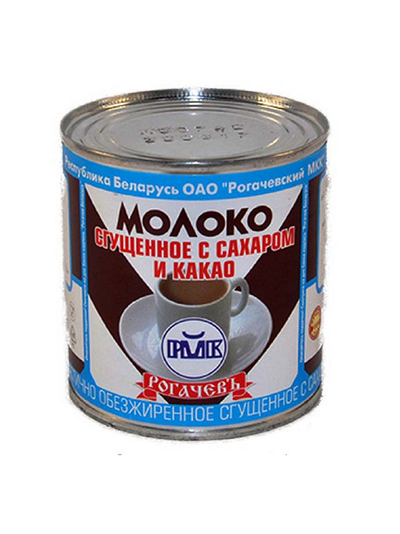 Молоко сгущенное с сахаром и какао "Рогачевский ММК" 380 гр
