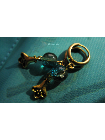 Серьги в стиле греческих украшений - "Золотые лилии"