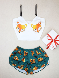 Шёлковая пижама "Лисы"