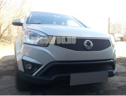 Защита радиатора Ssang Yong Actyon 2013- black низ